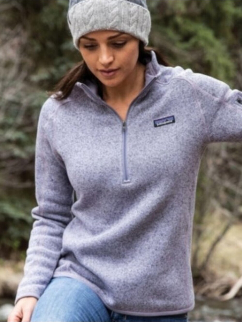 Patagonia Gray Heather Quarter-Zip Pullover Sweater